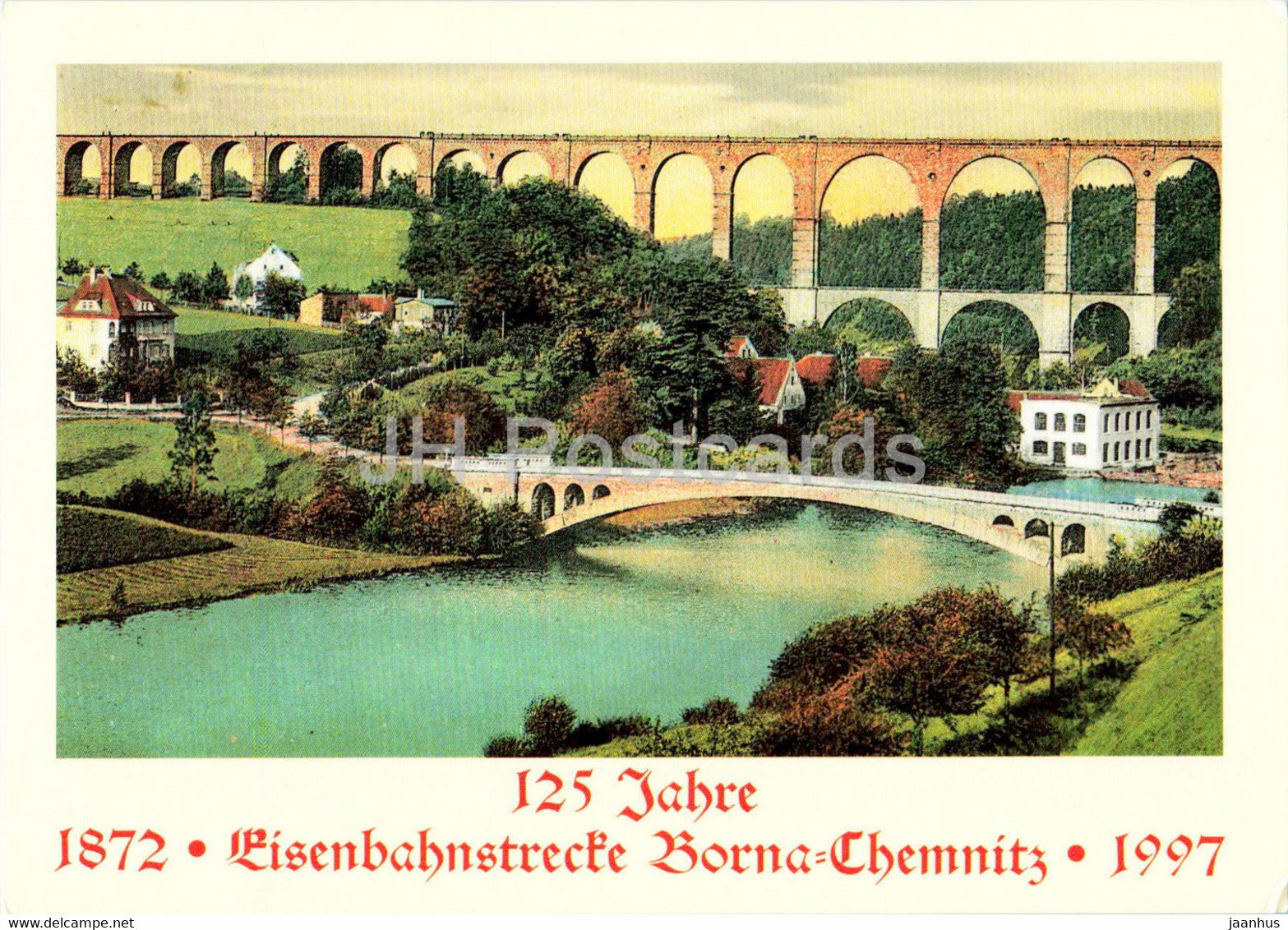 125 Jahre - Eisenbahnstrecke Borna Chemnitz - bridge - railway - Germany - unused - JH Postcards