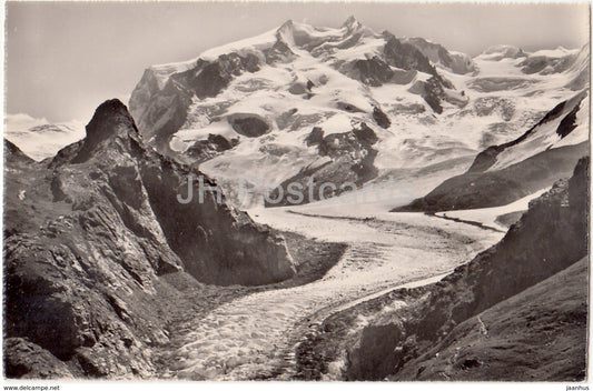 Monte Rosa 4638 m - Gornergletscher - 2158 - Switzerland - 1951 - used - JH Postcards