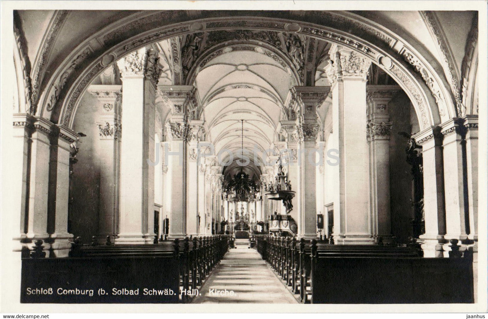 Schloss Comburg b Solbad Schwab Hall - Kirche - church - old postcard - Germany - unused - JH Postcards