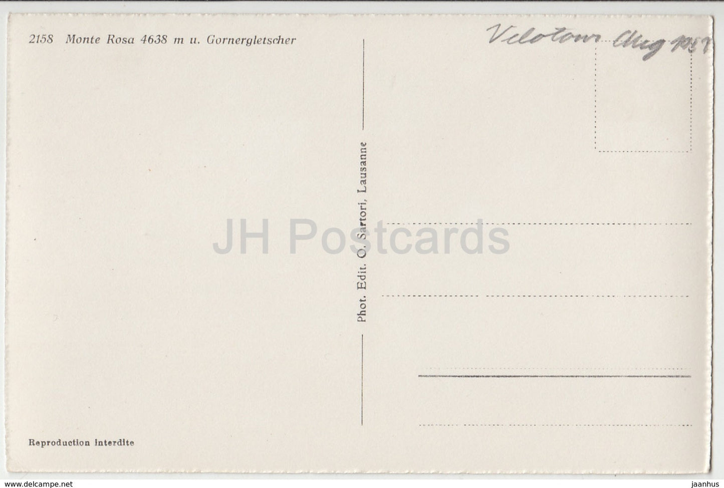 Monte Rosa 4638 m - Gornergletscher - 2158 - Switzerland - 1951 - used