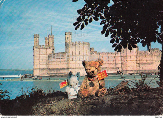 Caernarvon Castle - Teddy Edward and Jasmine - dolls - 1977 - United Kingdom - Wales - used - JH Postcards