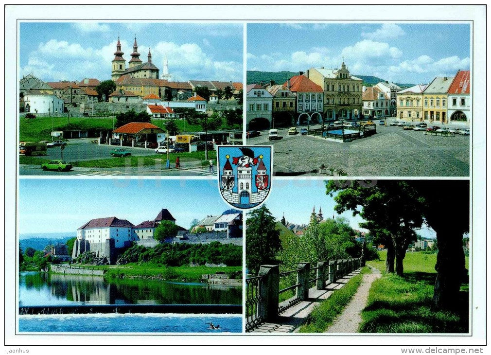 castle - Peace square - Historical part of Kadan - Kadan - Czech Republic - used 1991 - JH Postcards