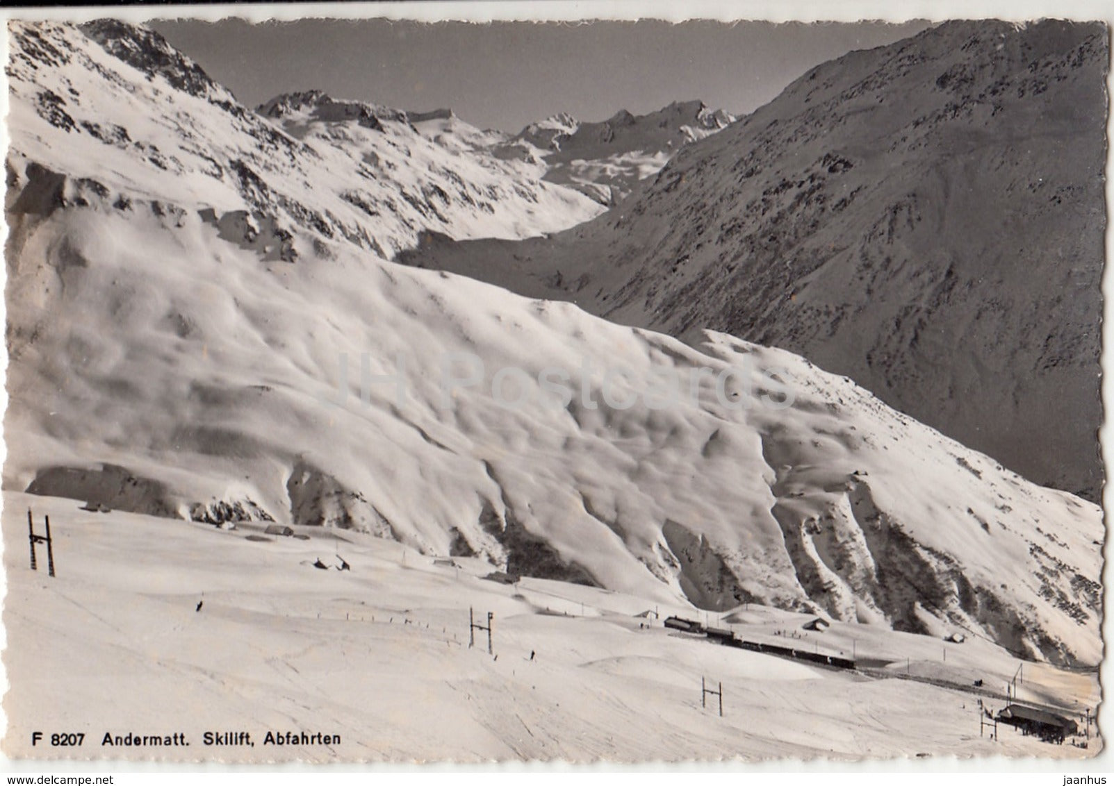 Andermatt Skilift Abfahrten - Ski Lift - 8207 - Switzerland - old postcard - unused - JH Postcards