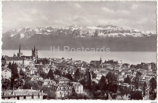 Lausanne - Vue Generale et les Alpes - 7407 - Switzerland - old postcard - unused - JH Postcards