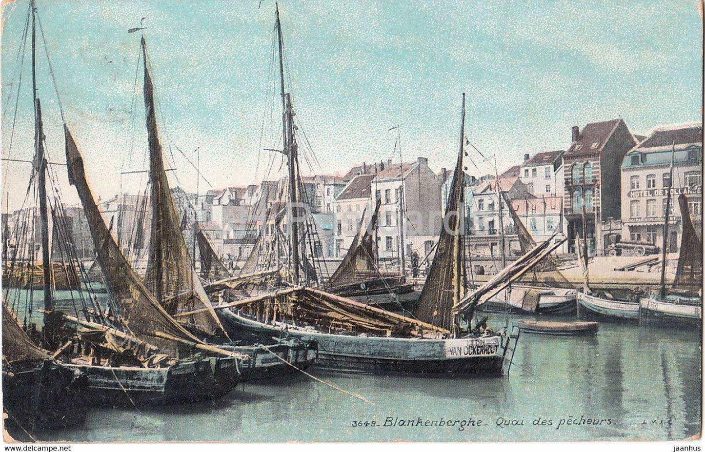 Blankenberghe - Quai des pecheurs - fishing boat - 1909 - old postcard - Belgium - used - JH Postcards