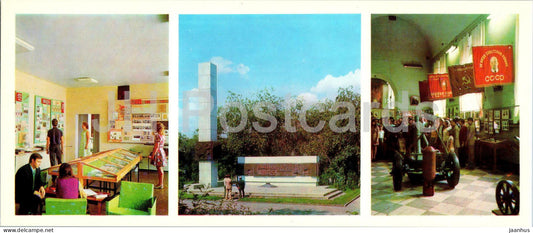 Kamianske - Museum of the Industrial Institute - monument to soldiers metallurgists - 1977 - Ukraine USSR - unused - JH Postcards