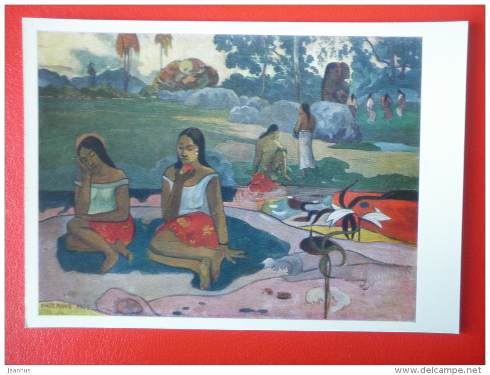 painting by Paul Gaugin . The Marvellous Stream - women - french art - unused - JH Postcards