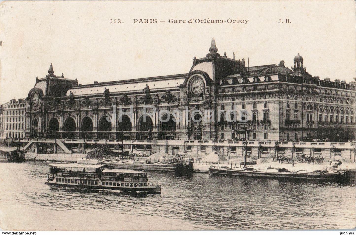 Paris - Gare d'Oleans Orsay - boat - ship - 113 - old postcard - 1907 - France - used - JH Postcards