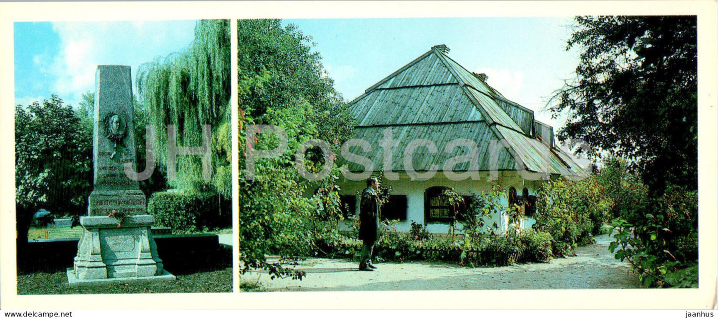 Poltava - monument to Ukrainian writer Ivan Kotliarevsky - Kotliarevsky museum - 1987 - Ukraine USSR - unused