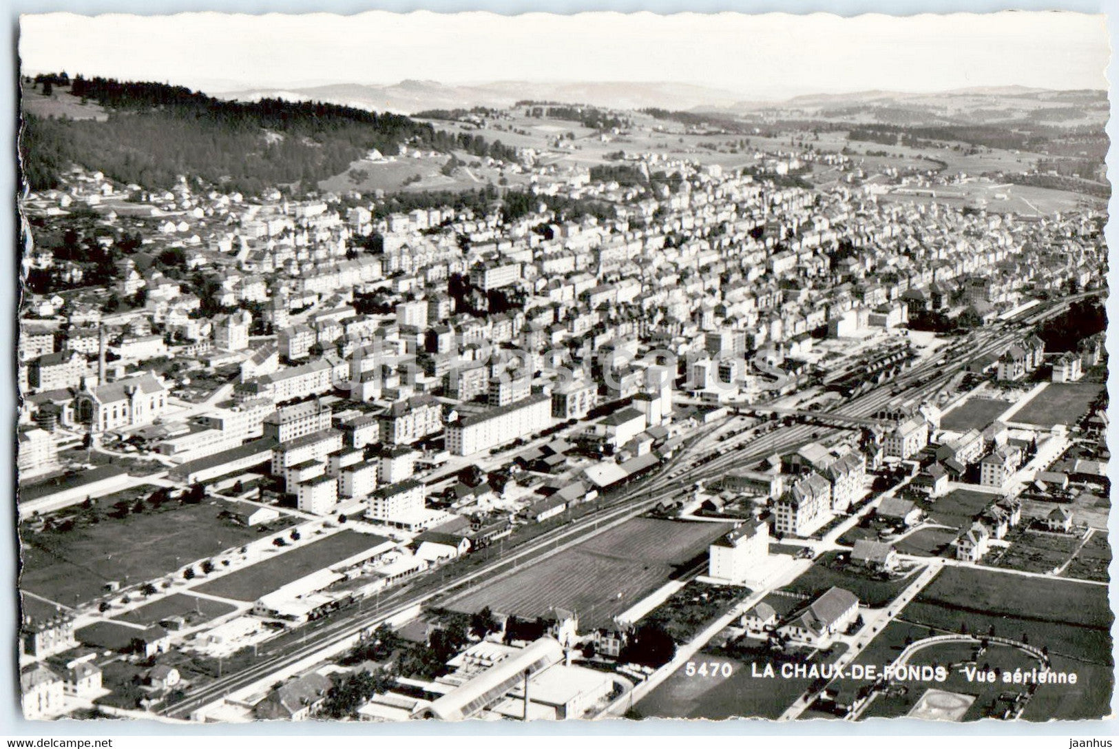 La Chaux de Fonds - Vue Aerienne - 5470 - old postcard - 1950 - Switzerland - used - JH Postcards