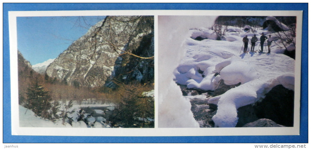 In Abkhazian mountains - skiing - Sukhumi - 1984 - Abkhazia - Georgia USSR - unused - JH Postcards