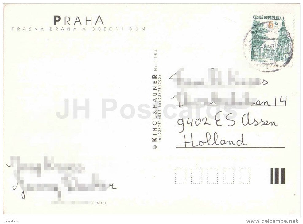 Praha - Prague - Powder Tower - Czech Republic - used - JH Postcards