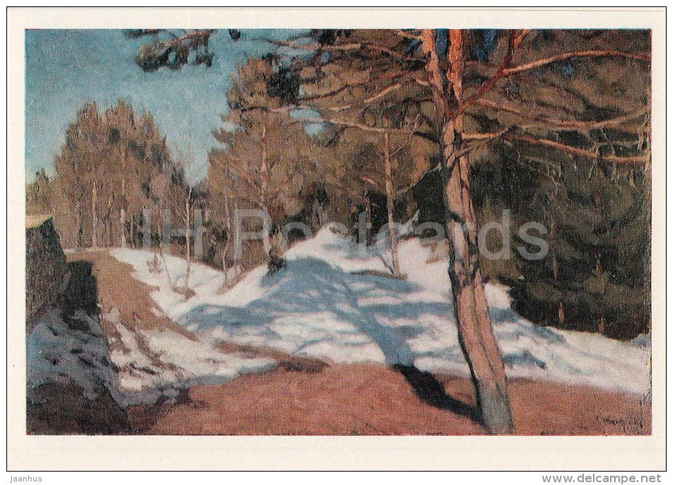 painting by S. Zhukovsky - The Spring , 1900s - Russian art - 1976 - Russia USSR - unused - JH Postcards