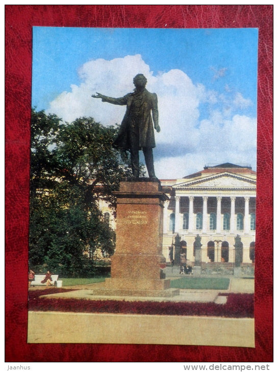 Leningrad - St. Petersburg - Art Square - Monument to Pushkin  - 1984 - Russia - USSR - unused - JH Postcards