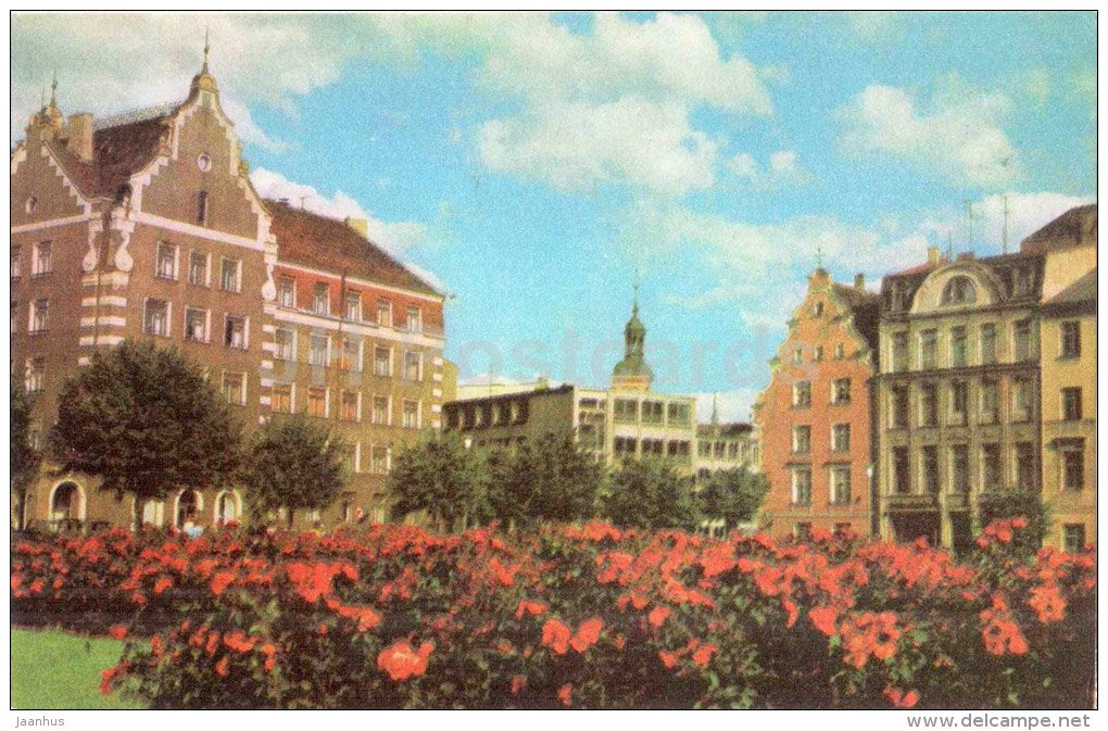 Square of Latvian Red Riflemen - Riga - Old Town - 1977 - Latvia USSR - unused - JH Postcards