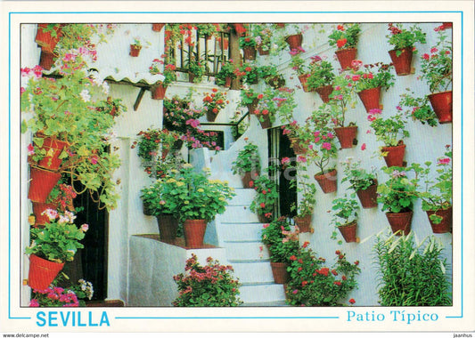 Sevilla - Patio tipico - typical court - 3031 - Spain - unused - JH Postcards