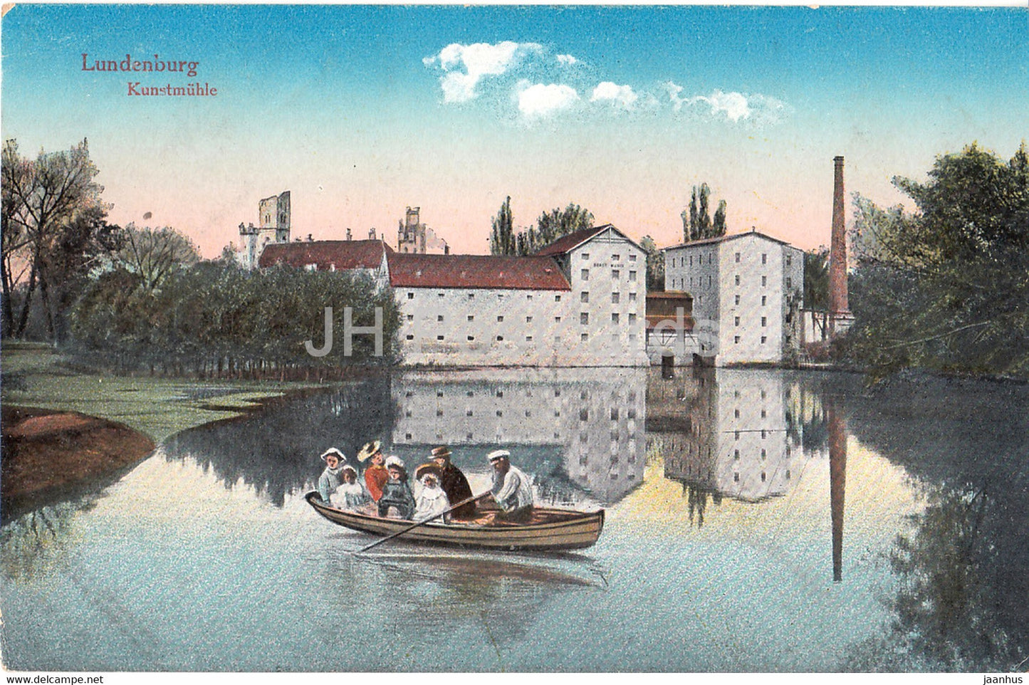 Lundenburg - Kunstmuhle - Breclav - boat - old postcard - Czech Republic - unused - JH Postcards