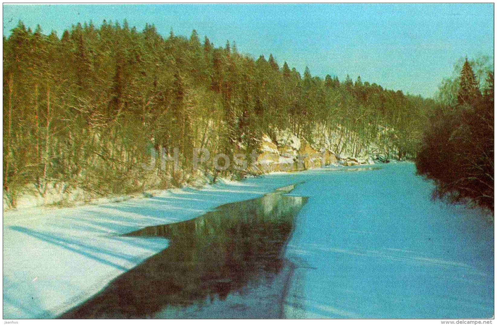 Gauja river in Winter - Sigulda - 1981 - Latvia USSR - unused - JH Postcards