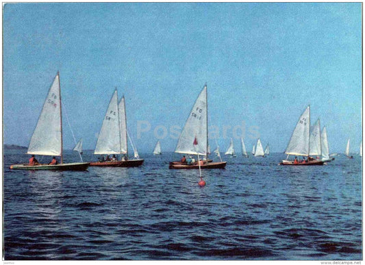 Yachts at Sea - sailing boat - Tallinn - 1972 - Estonia USSR - unused - JH Postcards