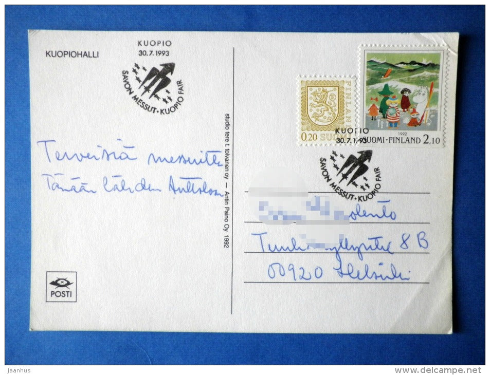 Kuopio hall - Kuopio - special cancellation - circulated in Finland 1993 Kuopio - Finland - used - JH Postcards