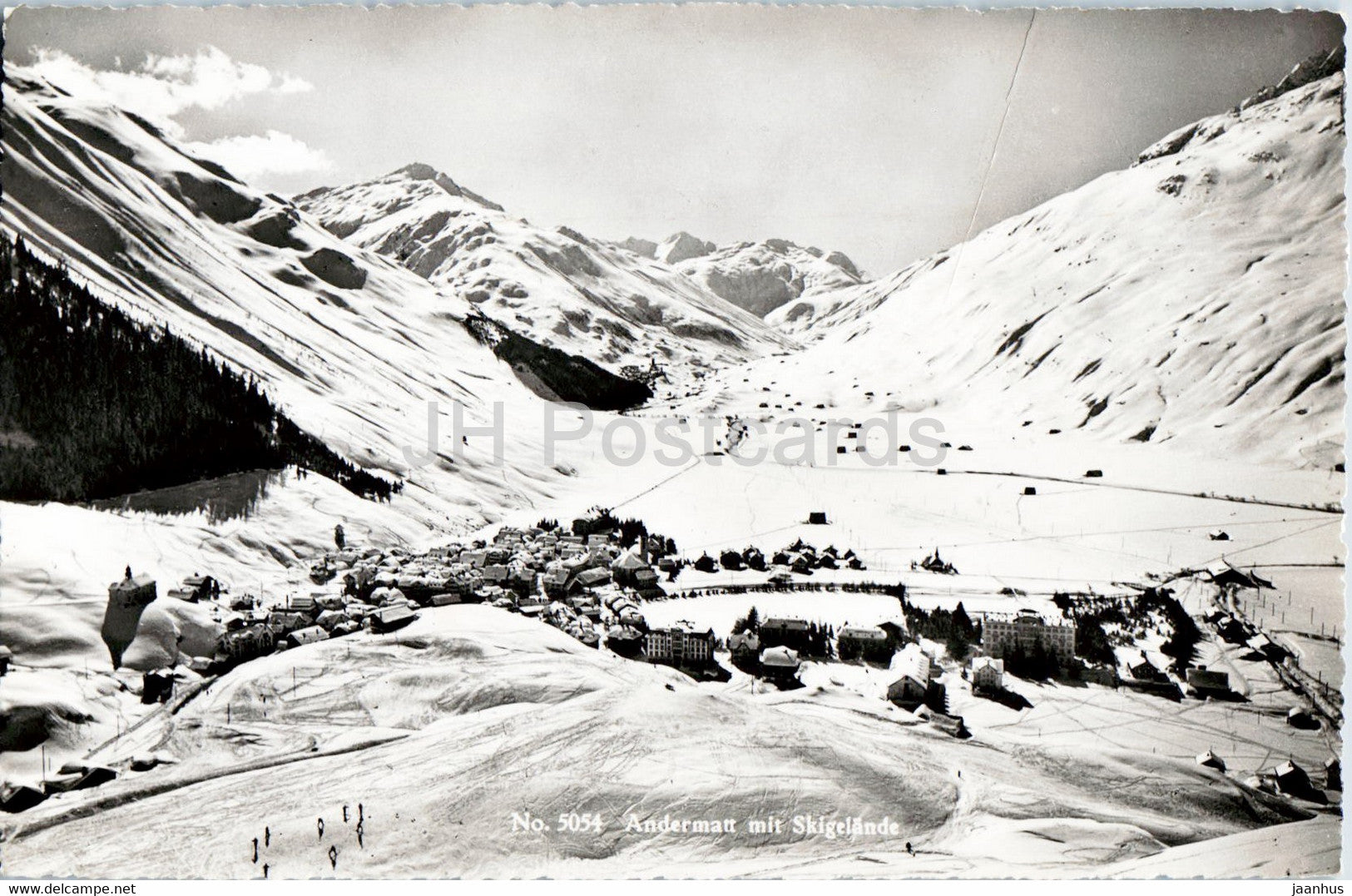 Andermatt mit Skigelande - 5054 - old postcard - Switzerland - used - JH Postcards