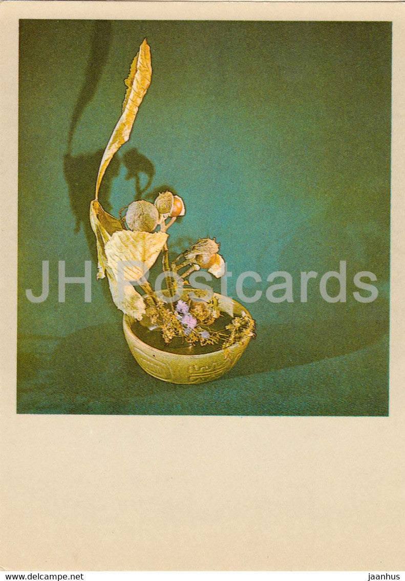 Earth Call - composition - Flower Art - ikebana - 1981 - Estonia USSR - unused - JH Postcards