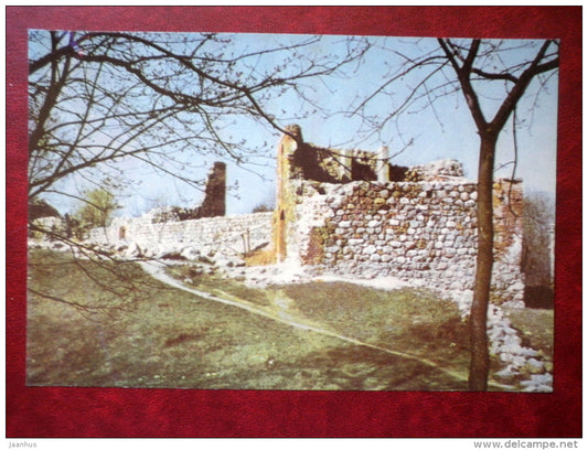 Castle Ruins on the Peninsula - Trakai - large format postcard - 1968 - Lithuania USSR - unused - JH Postcards