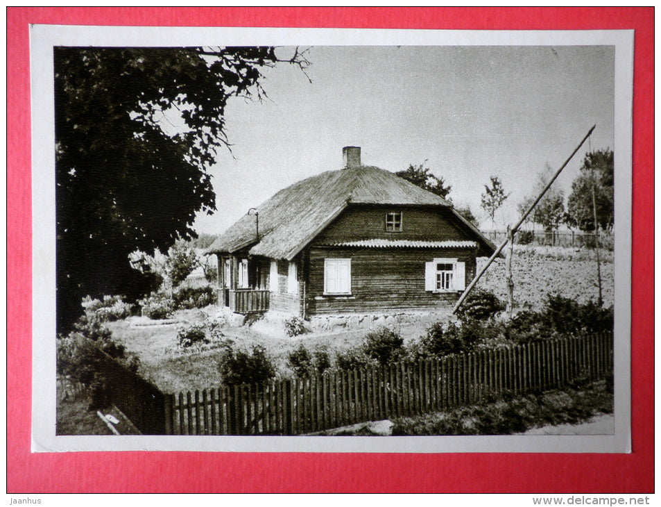 Jonas Biliunas birthplace in Njuronis - Lithuanian Writers's Birthplaces - 1966 - Lithuania USSR - unused - JH Postcards