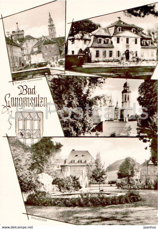 Bad Langensalza - Blick zum Storchennest - Kulturhaus - Schwefelbad - old postcard - 1967 - Germany DDR - used - JH Postcards