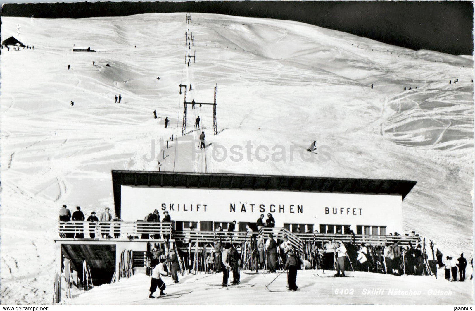 Skilift Natschen Gutsch - skiing - 6402 - Verlag A & R  - old postcard - Switzerland - unused - JH Postcards