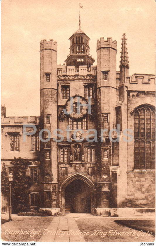 Cambridge Trinity College - King Edwards Gate - old postcard - 1929 - England - United Kingdom - used - JH Postcards