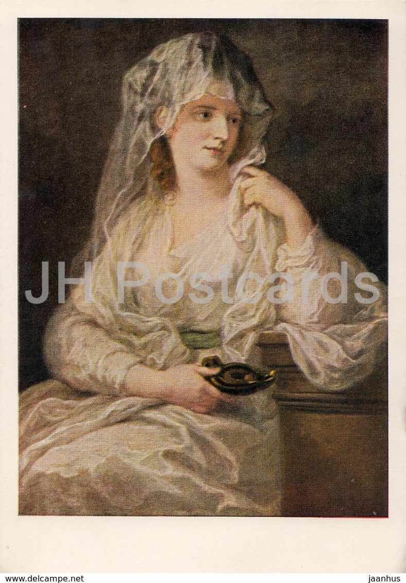 painting by Angelica Kauffmann - Bildnis im Kostum einer Vestalin - German art - Germany DDR - unused - JH Postcards