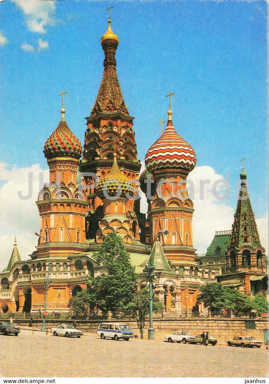 Moscow - St. Basil's Cathedral - car - 1992 - Russia USSR - unused - JH Postcards