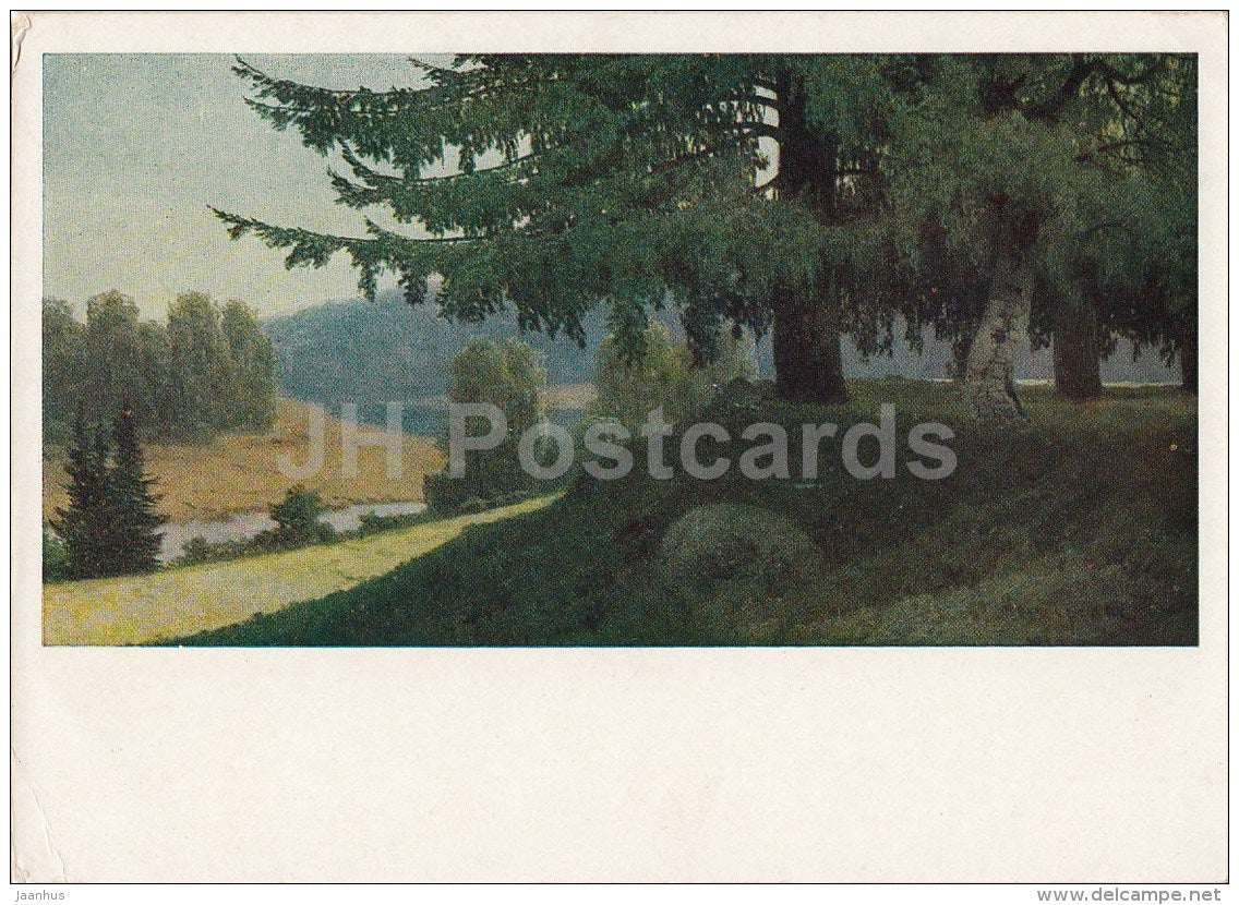 Painting by A. Meshchersky - Landscape in Pavlovsk - Russian art - Russia USSR - 1962 - unused - JH Postcards