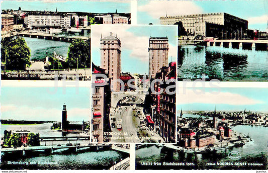 Stockholm - multiview - old postcard - 6006/42 - Sweden - unused - JH Postcards