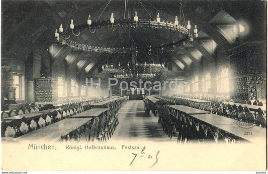 Munchen - Konigl Hofbrauhaus - Festsaal - Munich - 6271 - old postcard - Germany - unused - JH Postcards