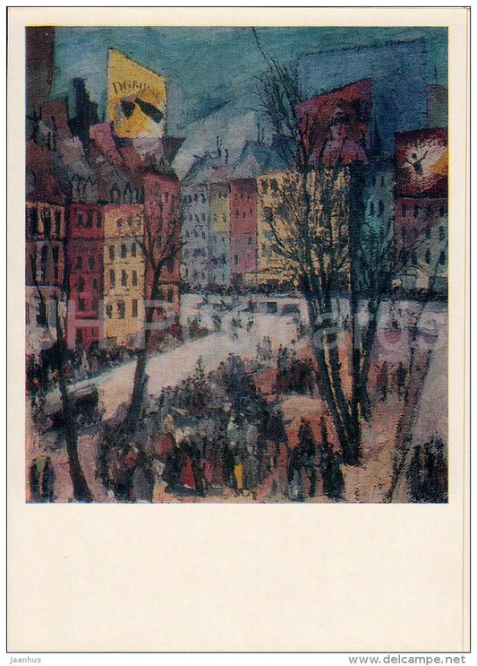 painting by A. Kravchenko - Paris . Boulevard , 1926 - Russian art - 1977 - Russia USSR - unused - JH Postcards