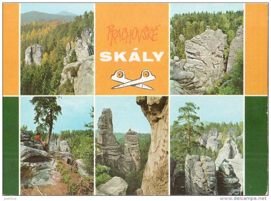 Prachovske Skaly - rocks - Czechoslovakia - Czech - used 1974 - JH Postcards