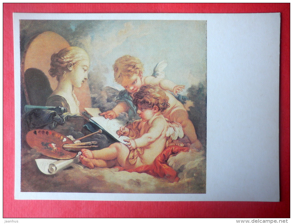 painting by François Boucher - Cupids - french art - unused - JH Postcards