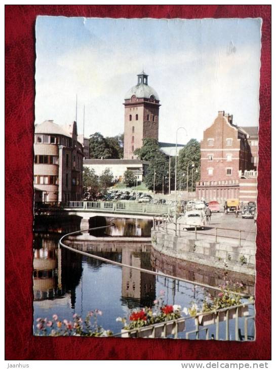 Boras - Karoli Kyrka, church - sent to Estonia, stamped - sent 1961 - Sweden - used - JH Postcards