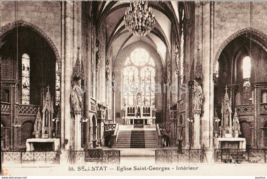 Selestat - Eglise Saint Georges - Interieur - 55 - church - old postcard - France - unused - JH Postcards