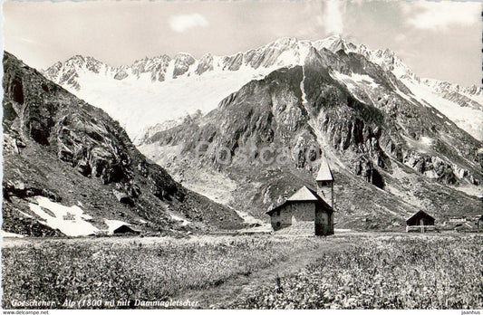 Goschener-Alp 1800 m mit Dammagletscher - old postcard - 1940 - Switzerland - used - JH Postcards