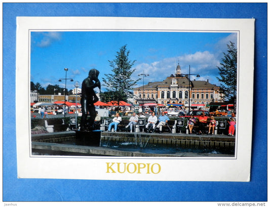 Square - Kuopio - fountain - circulated in Finland 1993 Kuopio - Finland - used - JH Postcards