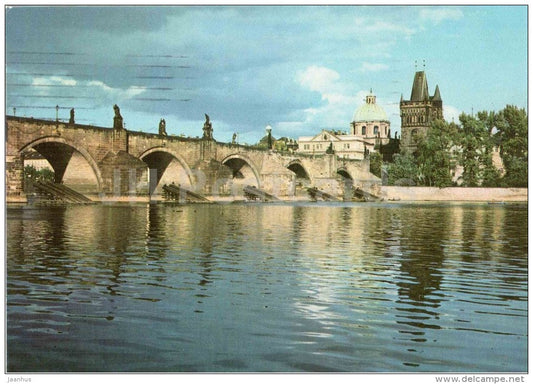 Praha - Prague - Charles Bridge - Czechoslovakia - Czech - used 1969 - JH Postcards
