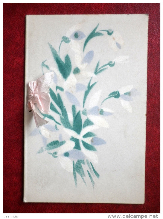 Confirmation card - flowers - 1920s-1930s - Estonia - used - JH Postcards