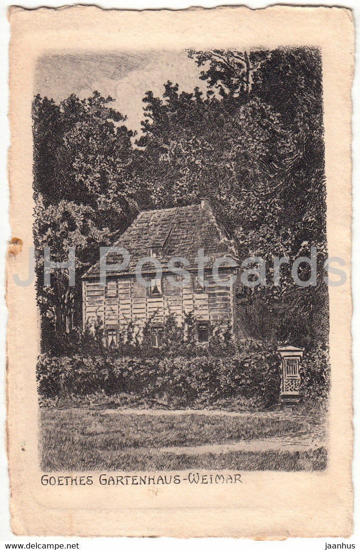 Weimar - Goethes Gartenhaus - old postcard - 1922 - Germany - used - JH Postcards