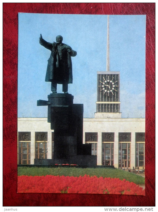 Leningrad - St. Petersburg - monument to Lenin - Finland station - 1984 - Russia - USSR - unused - JH Postcards