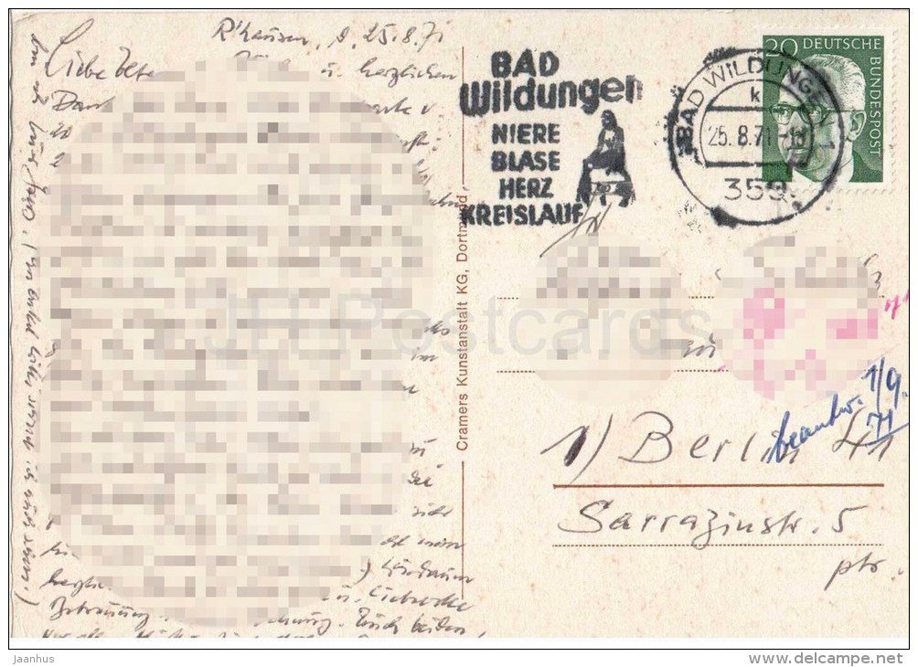 Bad Wildungen - Reinhardshausen - Wandelhalle - Kurkonzert - Sanatorium - Kurheim - Germany - 1971 gelaufen - JH Postcards