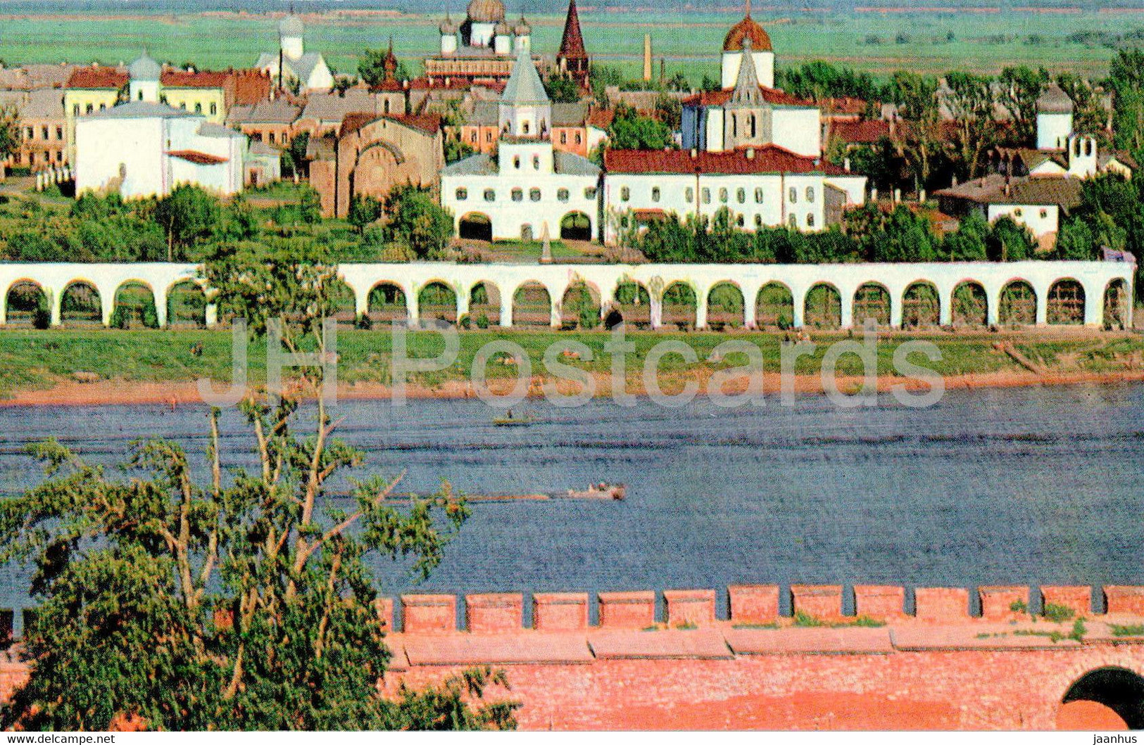 Novgorod - view of the Yard of Prince Yaroslav and Ancient Market - 1974 - Russia USSR - unused - JH Postcards