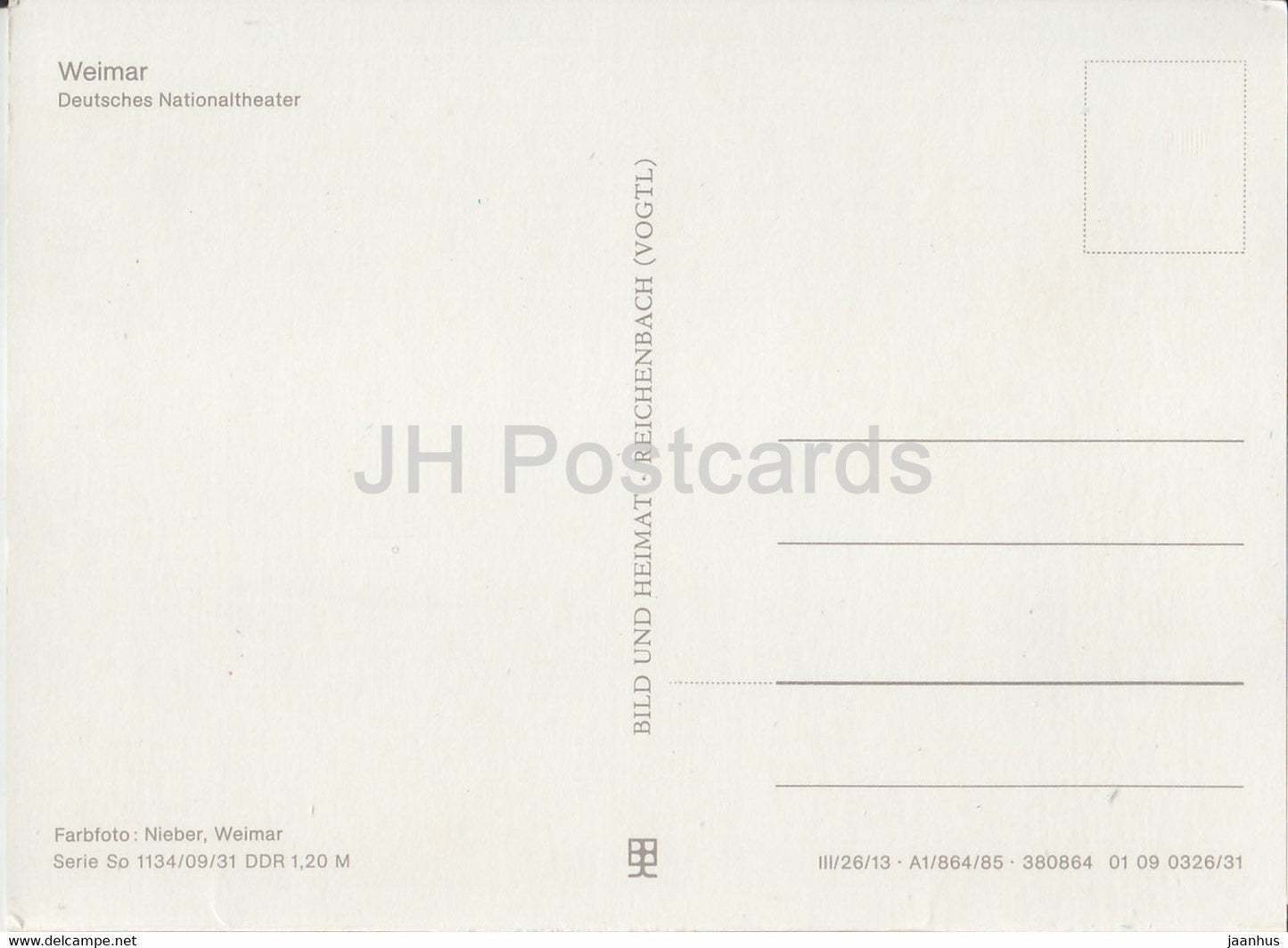 Weimar - Deutscher Nationaltheater - theatre - DDR Germany - unused